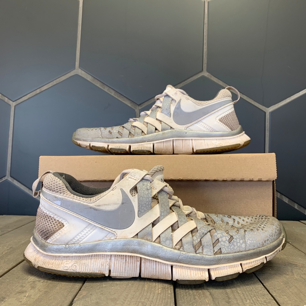 ~Used W/O Box! Nike Trainer 5.0 Finger Trap Grey Reflective Sneakers Size 10